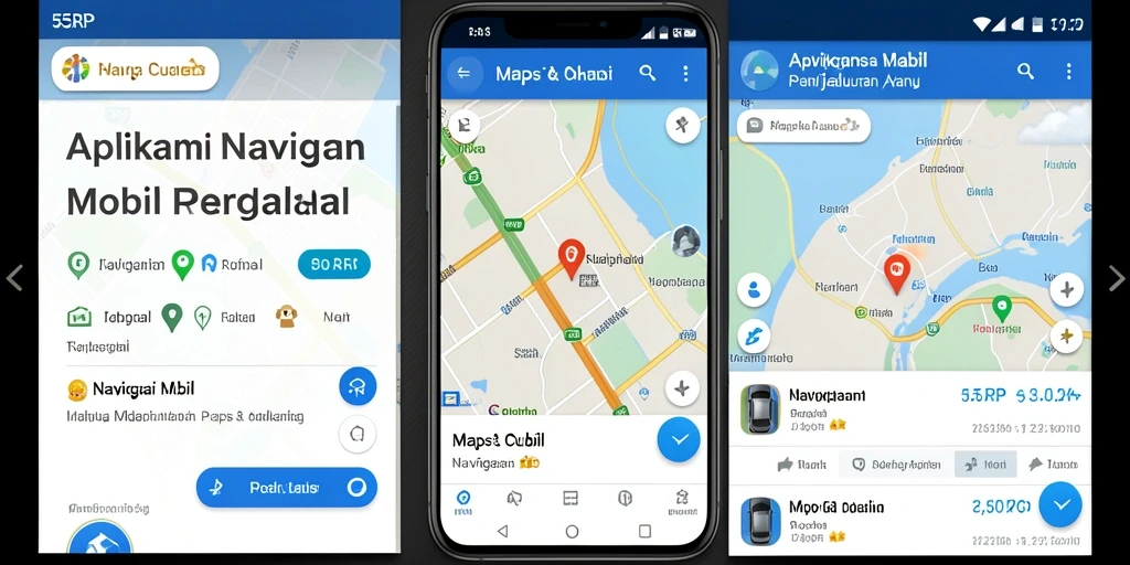 Screenshot antarmuka 55RP menampilkan fitur navigasi mobil yang intuitif.