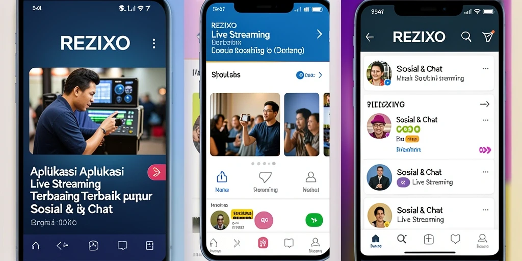 Antarmuka pengguna REZIXO yang intuitif untuk Live Streaming.