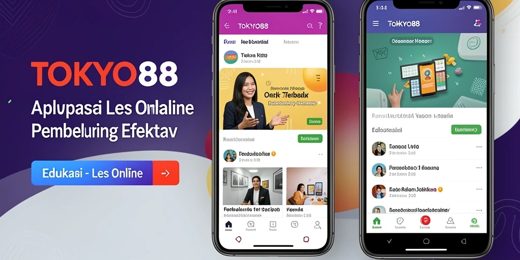 Antarmuka modern dan fungsional dari aplikasi TOKYO88 Les Online.