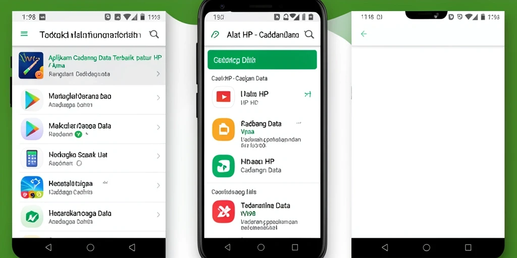 Tampilan antarmuka V98 yang sederhana dan efektif untuk cadangan data.